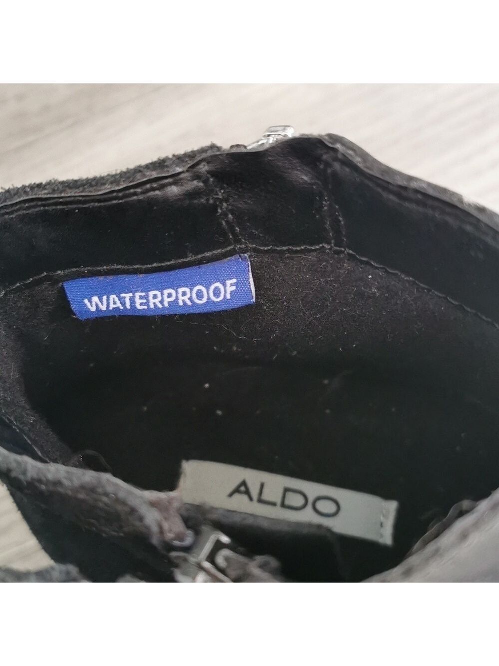 Aldo waterproof black boots, side zip. Size 6. EUC - Picture 3 of 9